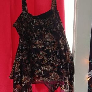 Babydoll black and purple flowers